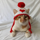 Knit Pom Cat Hat with Heart