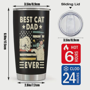 Best Cat Dad Ever Black Fist Bump Tumbler