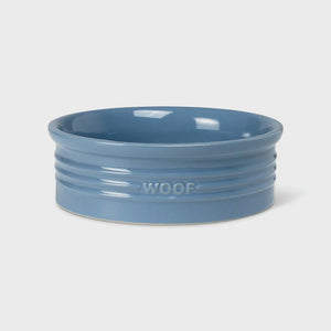 Fringe Woof Blue Sculpted Dog Bowl