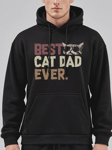 Best Cat Dad Ever Men's Black Hoodie