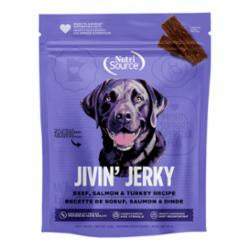 NutriSource Dog Jivin Jerky Beef Salmon Turkey 4oz