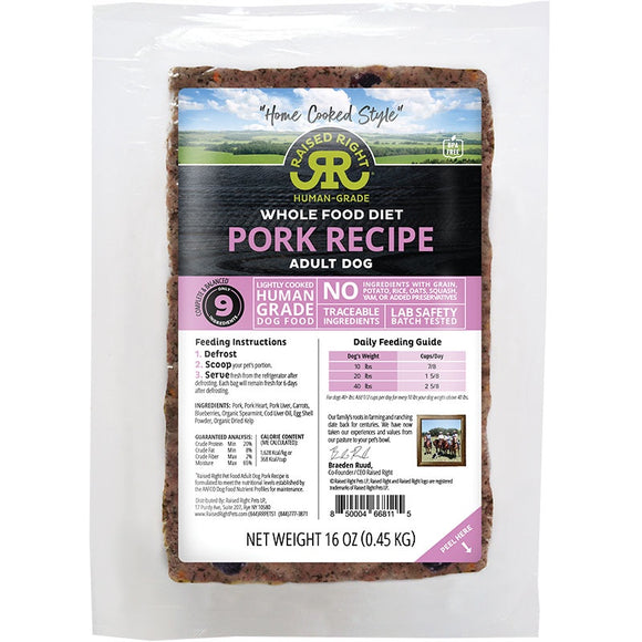 Raised Right Adult Pork 1lb