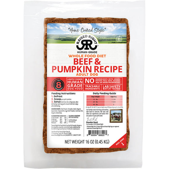 Raised Right Beef & Pumpkin 6lb *SO*