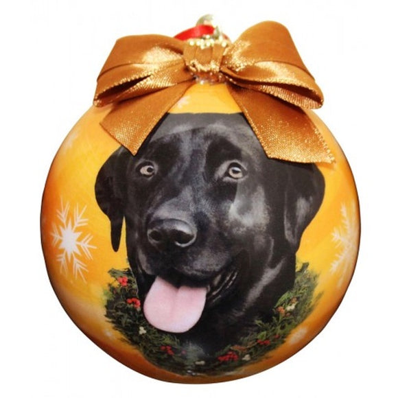 Black Labrador Christmas Ball Ornament