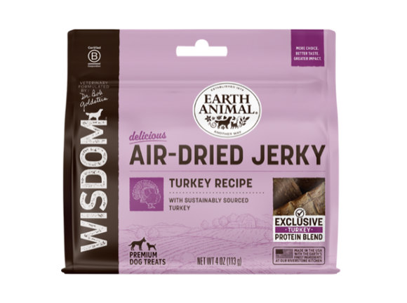 Earth Animal Wisdom Air Dried Jerky Turkey 4oz