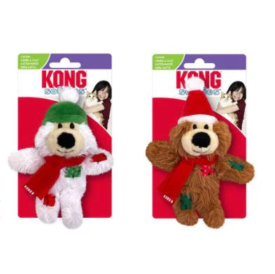 Kong Holiday Softie Bear Cat Toy Assorted