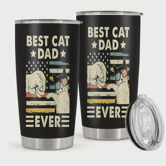 Best Cat Dad Ever Print Tumbler