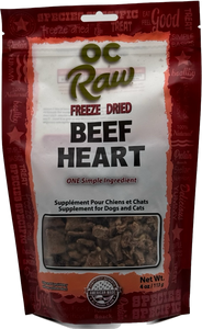 OC Raw Dog Freeze Dried Beef Hearts 4oz