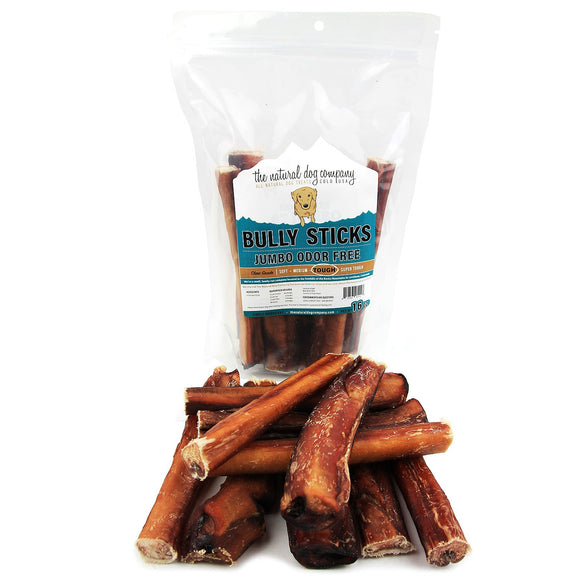 Natural Dog 6in Jumbo Bully Stick Odor Free 16oz*