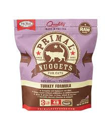 Primal Raw Turkey Nugget Cat 3lb