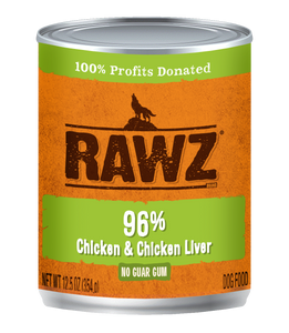 Rawz K9 Cans 96% Chicken & Liver Pate 12.5oz