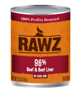 Rawz K9 Cans 96% Beef & Liver 12.5oz