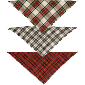 PBK Pet Bandana Set Christmas Plaid