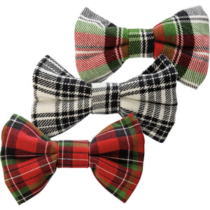 PBK Pet Bow Tie Set Christmas Plaid