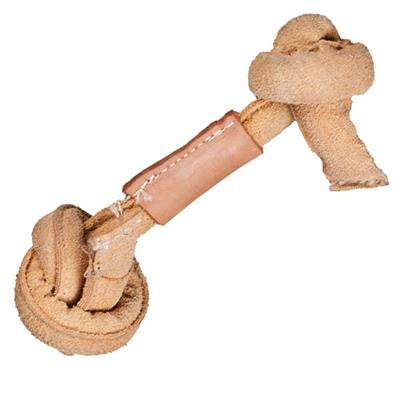 HuggleHounds Natural Leather Knot Bone