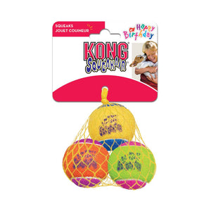 Kong Squeaker Birthday Tennis Ball 3pk MD