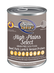 NutriSource K9 GF High Plains Select 13oz