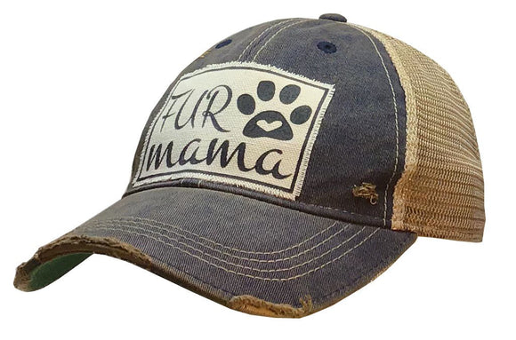 Vintage Life Distressed Trucker Cap Fur Mama