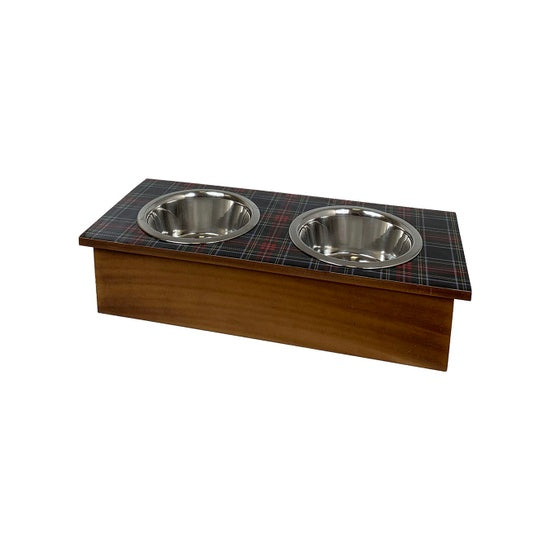 Mela Artisans Tartan Plaid Double Feeder