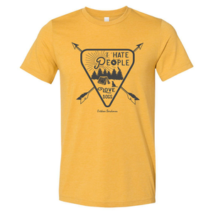 Hate People Love Dogs Mustard Tee