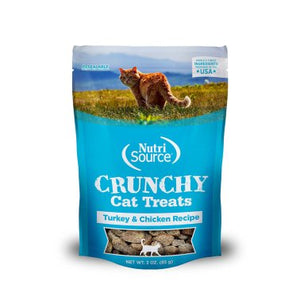 Nutrisource Crunchy Cat Treat Turkey Chicken 3oz