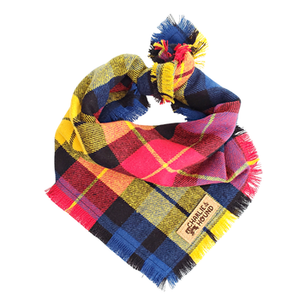 Primary Plaid Flannel Tie On Bandana