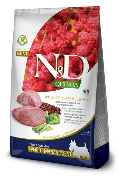 Farmina N&D K9 GF Quinoa Weight Management Lamb Mini