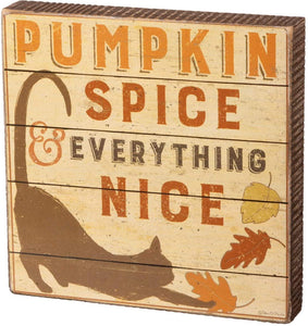 PBK Block Sign Pumpkin Spice Cat