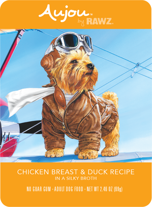 Rawz K9 Aujou Shredded Chicken Duck 2.46oz PCH