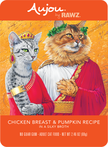 Rawz Cat Aujou Shredded Chicken Pumpkin 2.46oz PCH*