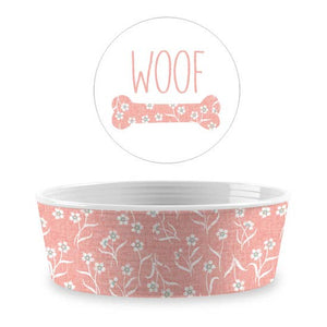 Tarhong Flower Fields Single Wall Pet Bowl Blush