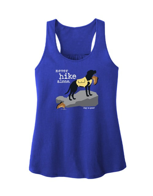 Dog Is Good Tank Never Hike Alone Royal Blue