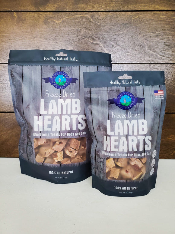 Shepherd Boy Freeze Dried Lamb Hearts 8oz