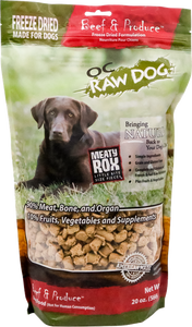 OC Raw Freeze Dried Rox Beef Produce 20oz