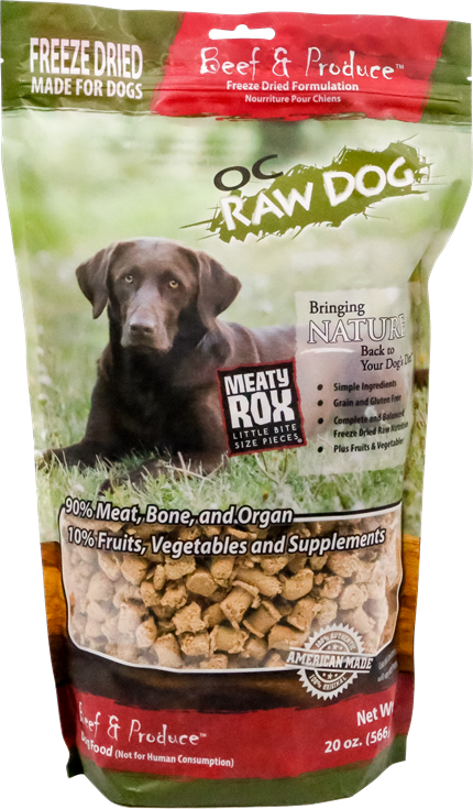 OC Raw Freeze Dried Rox Beef Produce 20oz