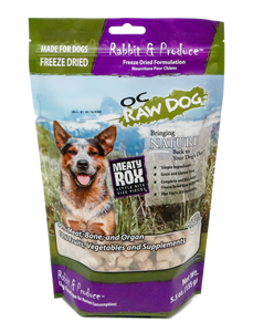 OC Raw Freeze Dried Rox Rabbit Produce 5.5oz