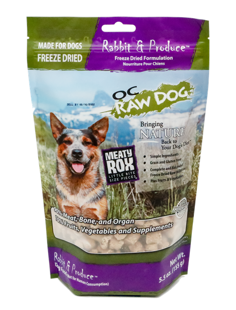 OC Raw Freeze Dried Rox Rabbit Produce 5.5oz