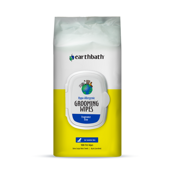 Earthbath Grooming Wipes Hypoallergenic 100ct