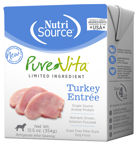 Purevita Dog Grain Free Turkey Entree 12.5oz