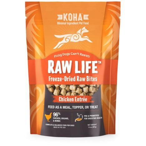 KOHA Dog GF Raw Freeze Dried Bites Chicken 14oz*