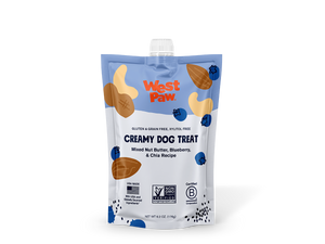 West Paw Creamy Dog Treat Nut Butter & Blueberry 6.2oz