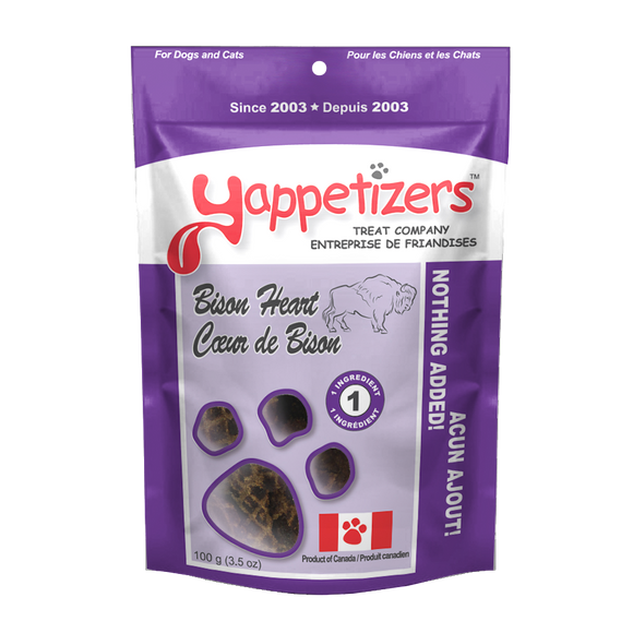 Yappetizers Dehydrated Bison Heart 3oz