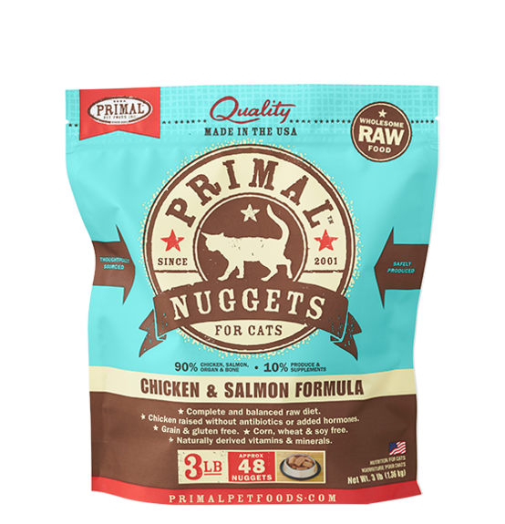 Primal Raw Cat Chicken Salmon Nugget 3lb