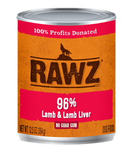 Rawz K9 Cans 96% Lamb & Liver 12.5oz