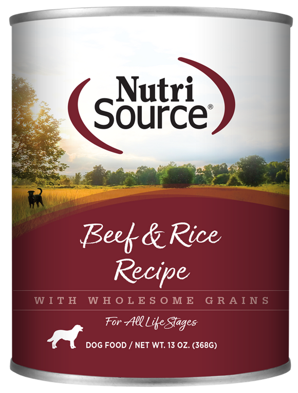 NutriSource K9 Beef Rice 13oz