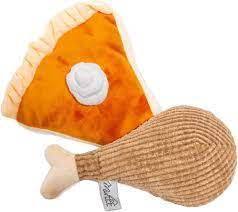 Midlee Thanksgiving Pumpkin Pie & Turkey Leg Dog Toy