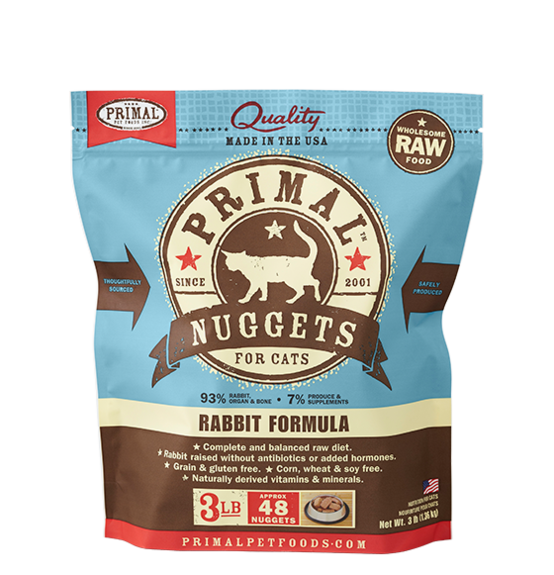 Primal Raw Rabbit Nugget Cat 3lb