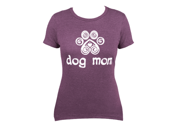 Dog Speak Dog Mom Tee Shirt Purple