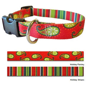 Yellow Dog Holiday Stripes Collar